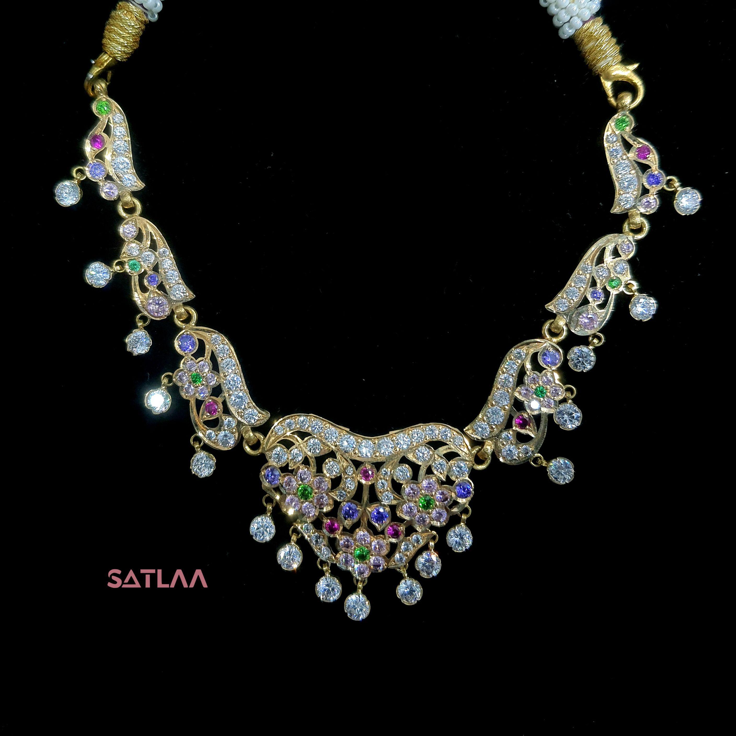 New and Latest Design of Satlaa Desi Indian Rajasthani Gold Necklace 