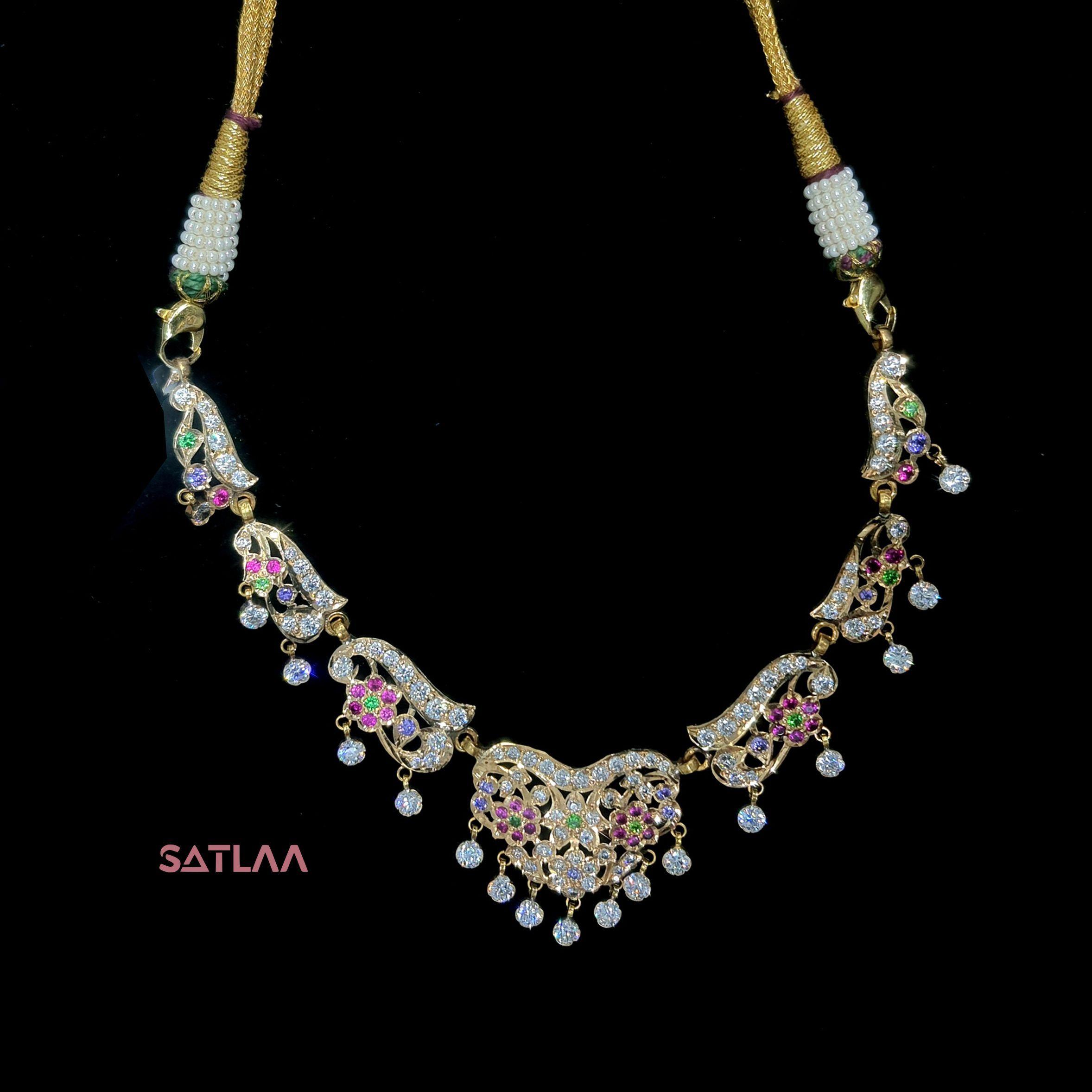 New and Latest Design of Satlaa Desi Indian Rajasthani Gold Necklace 