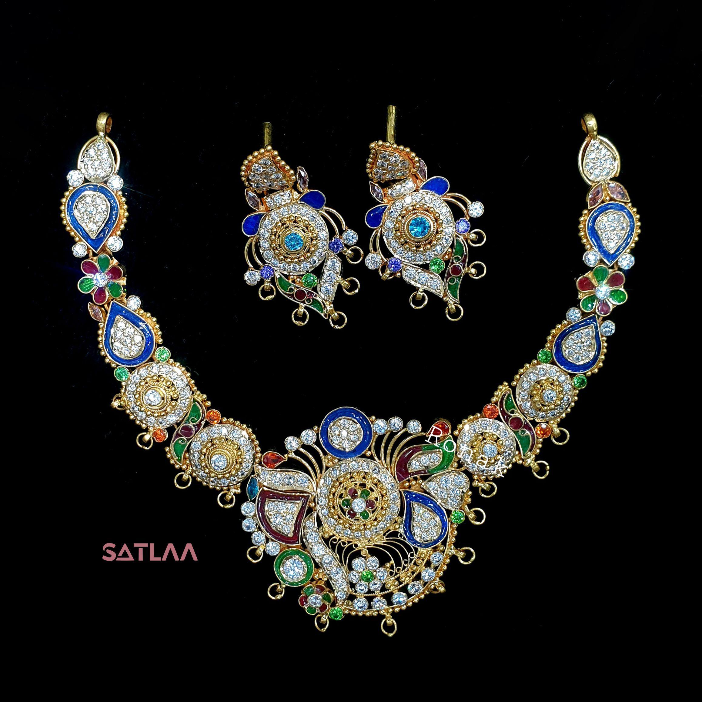 New and Latest Design of Satlaa Desi Indian Rajasthani Gold Necklace 