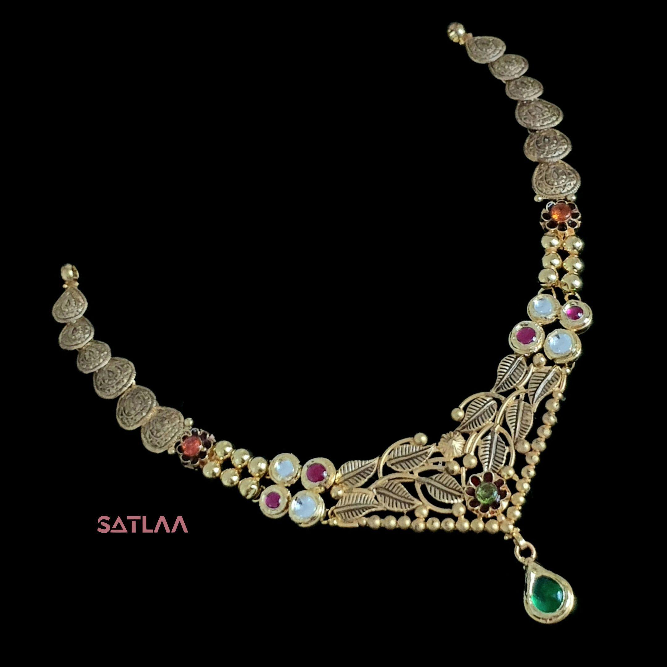 New and Latest Design of Satlaa Desi Indian Rajasthani Gold Necklace 