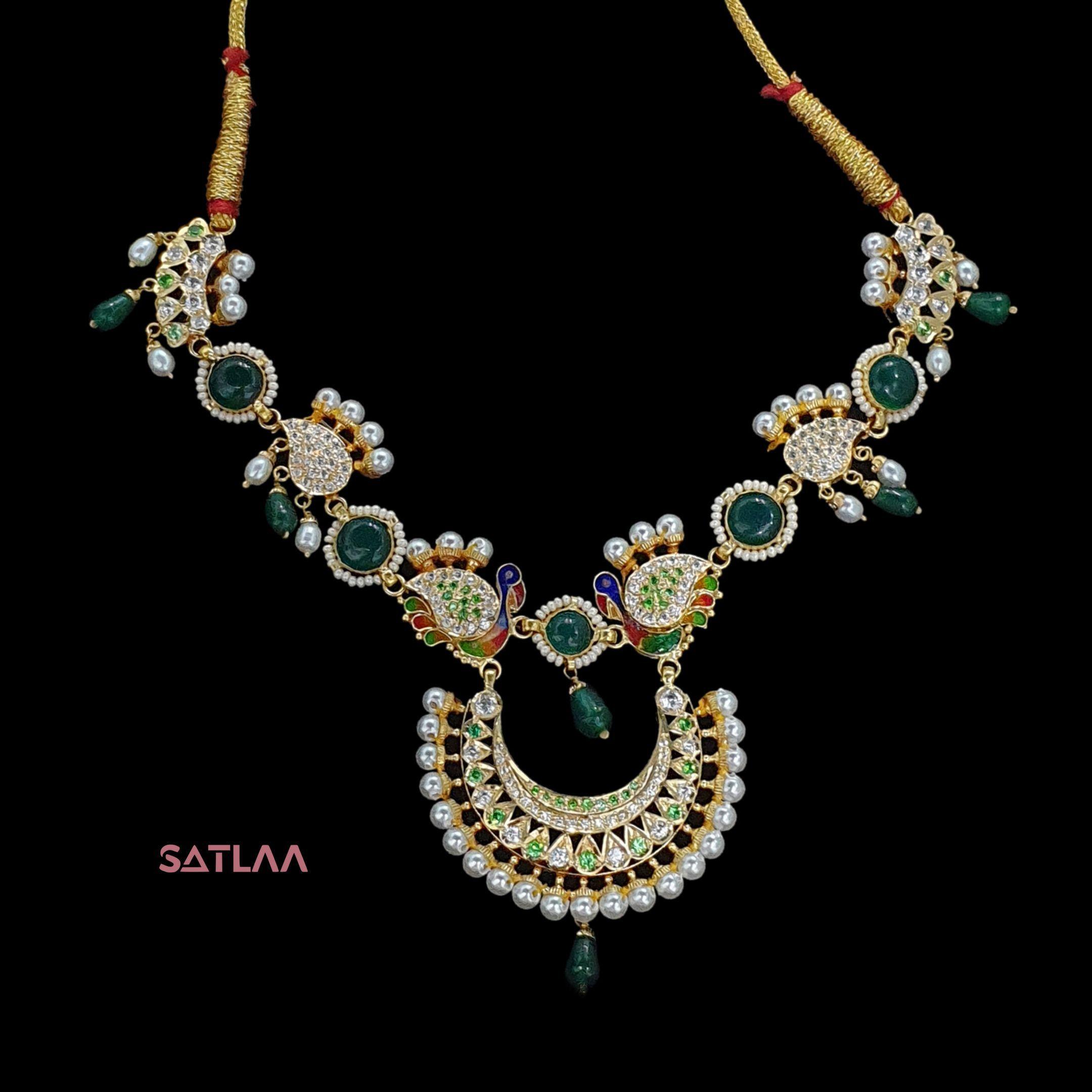 New and Latest Design of Satlaa Desi Indian Rajasthani Gold Necklace 