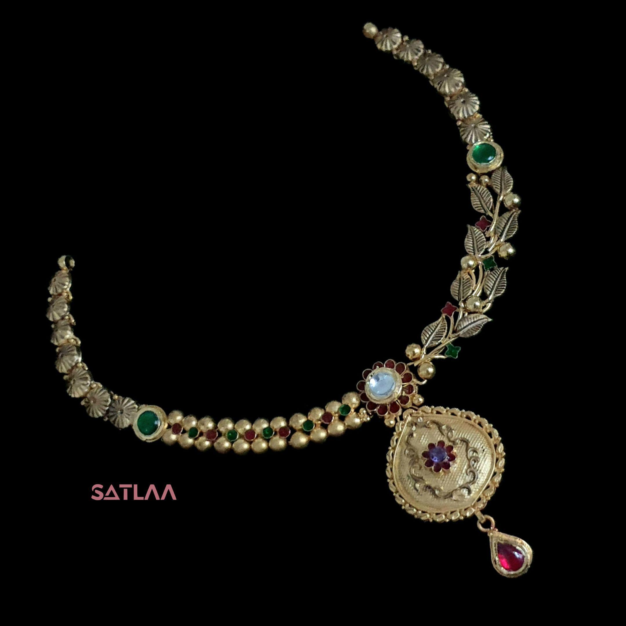 New and Latest Design of Satlaa Desi Indian Rajasthani Gold Necklace 