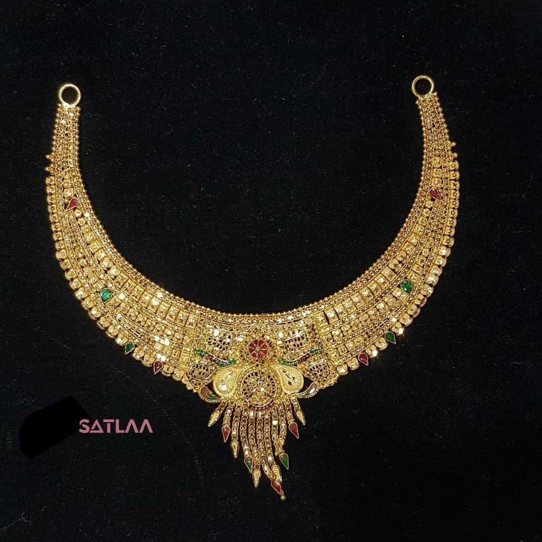 New and Latest Design of Satlaa Desi Indian Rajasthani Gold Necklace 