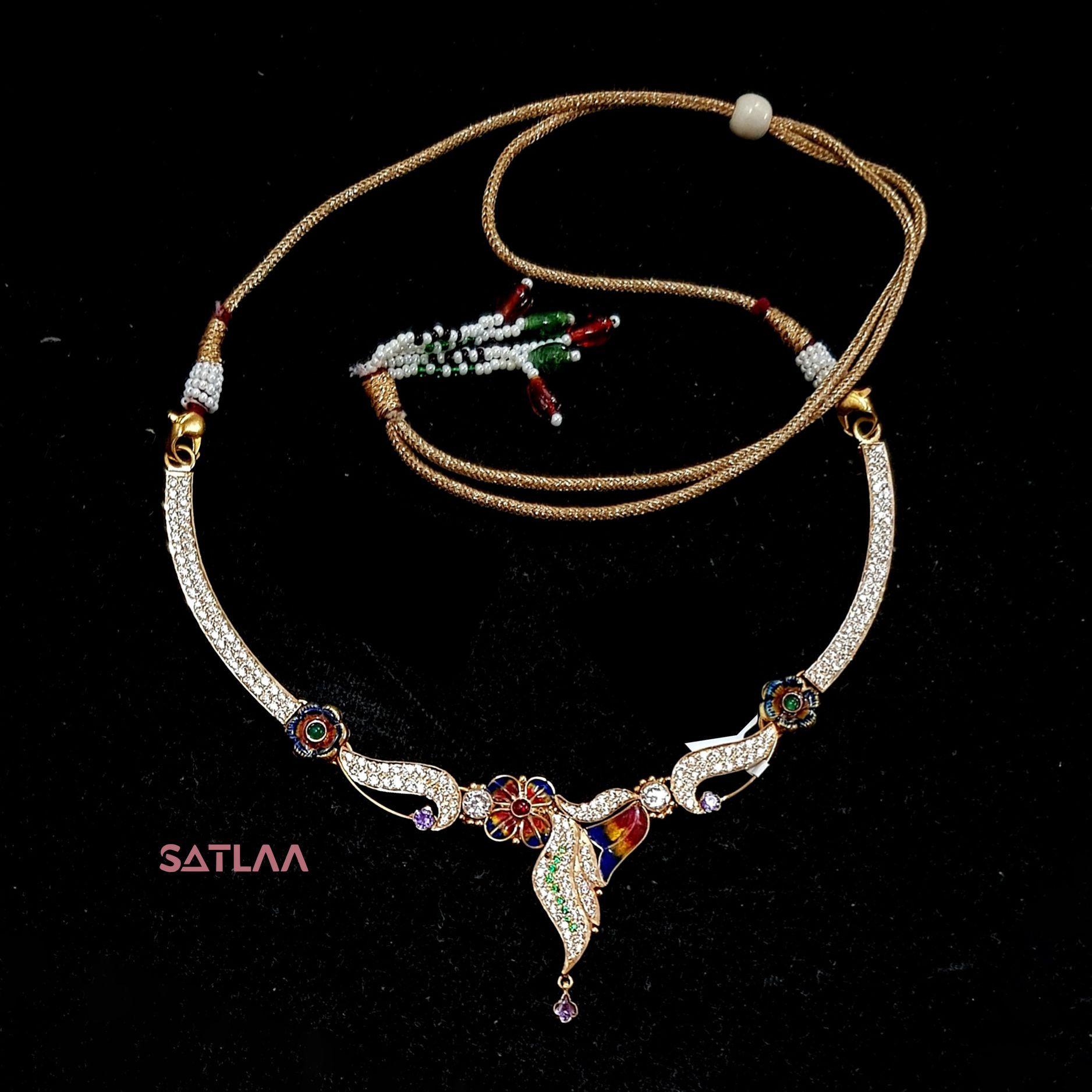 New and Latest Design of Satlaa Desi Indian Rajasthani Gold Necklace 