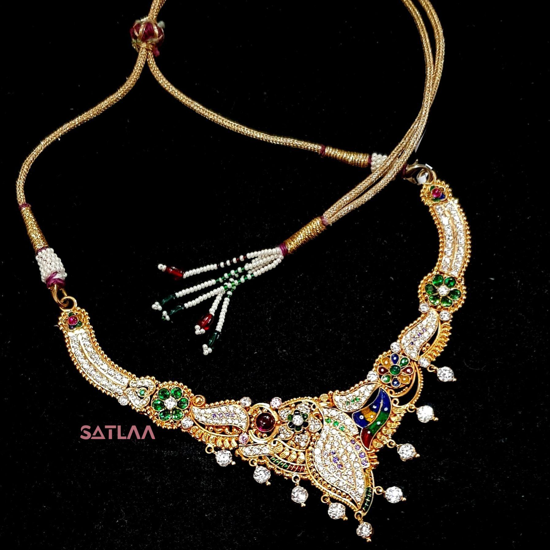 New and Latest Design of Satlaa Desi Indian Rajasthani Gold Necklace 