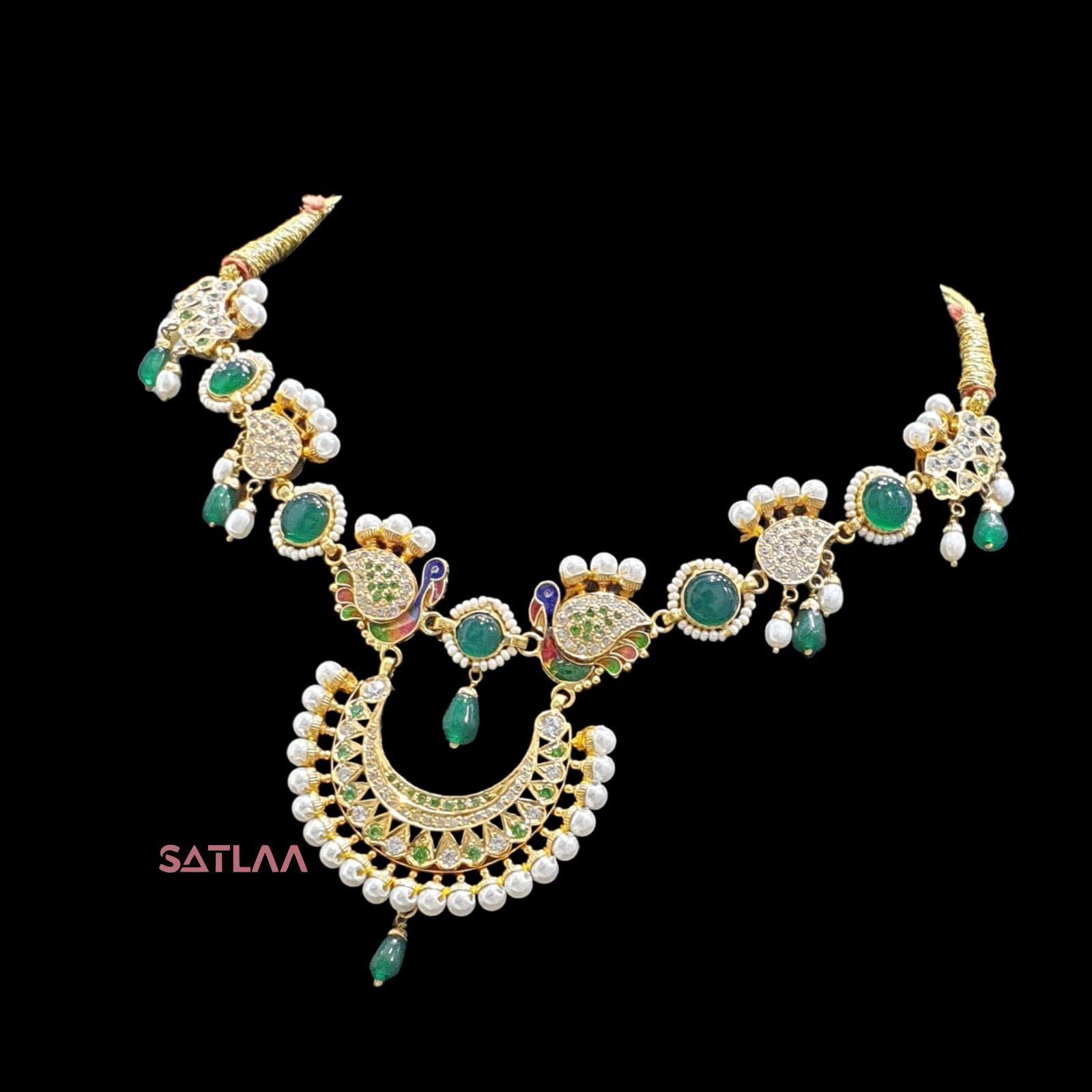 New and Latest Design of Satlaa Desi Indian Rajasthani Gold Necklace 