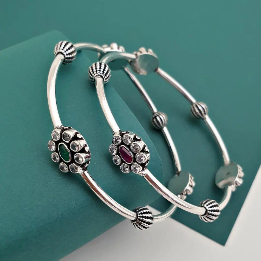 New and Latest Design of Desi Rajasthani Silver Bangles 