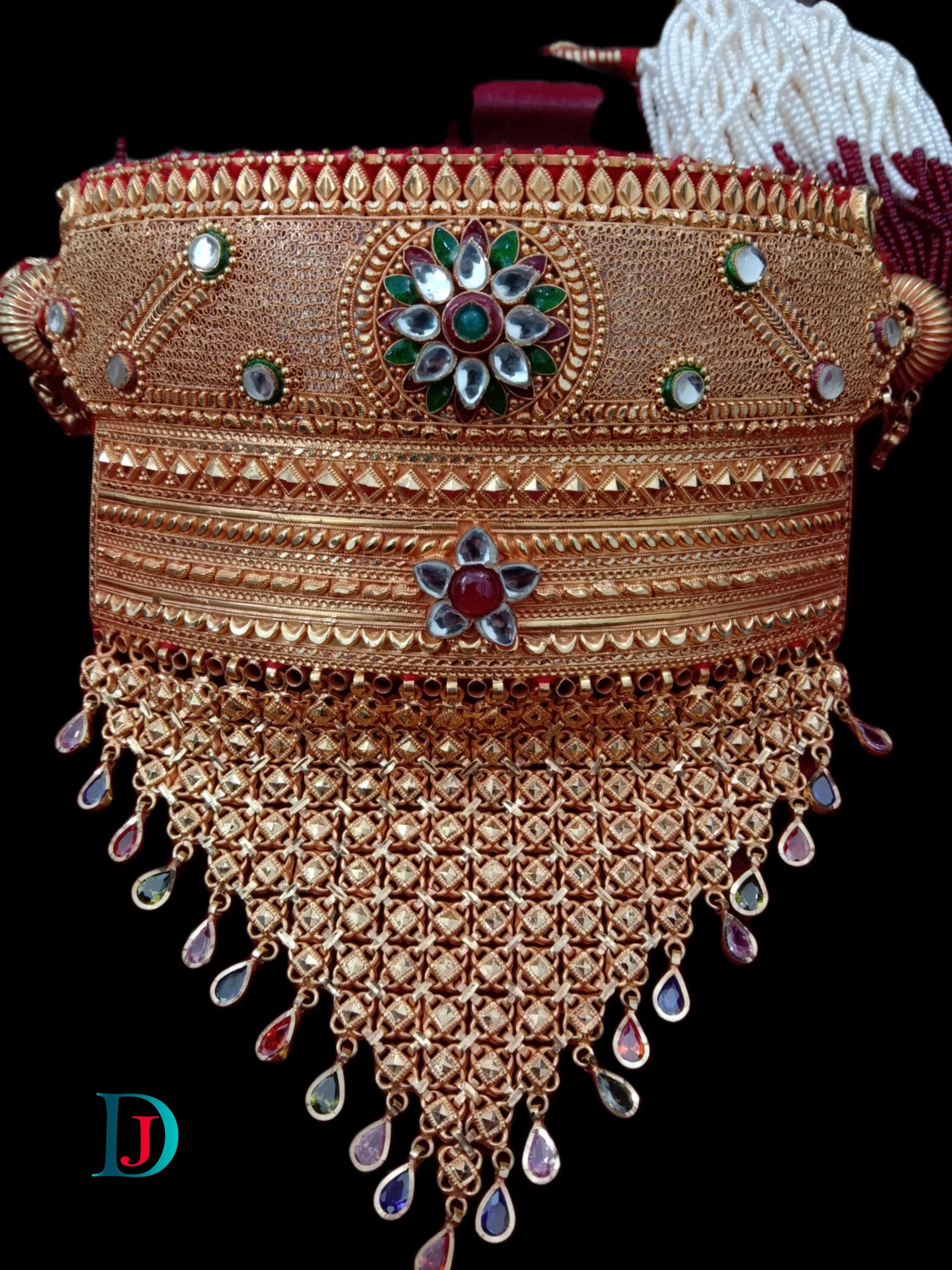 New and Latest Design of Desi Indian Rajasthani Gold Aad  with weight 150 gm