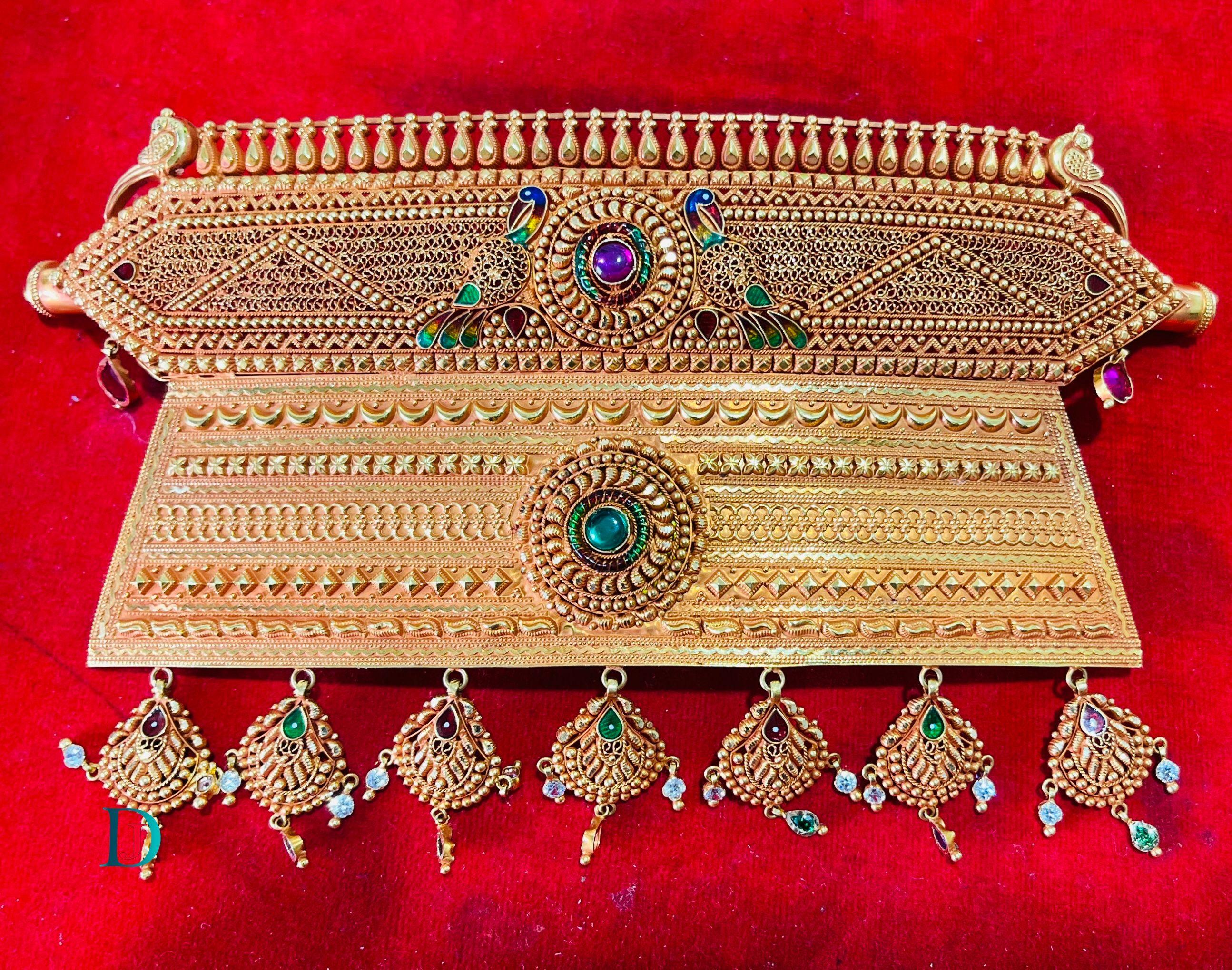 New and Latest Design of Desi Indian Rajasthani Gold Rajputi Aad  with weight 70 gm