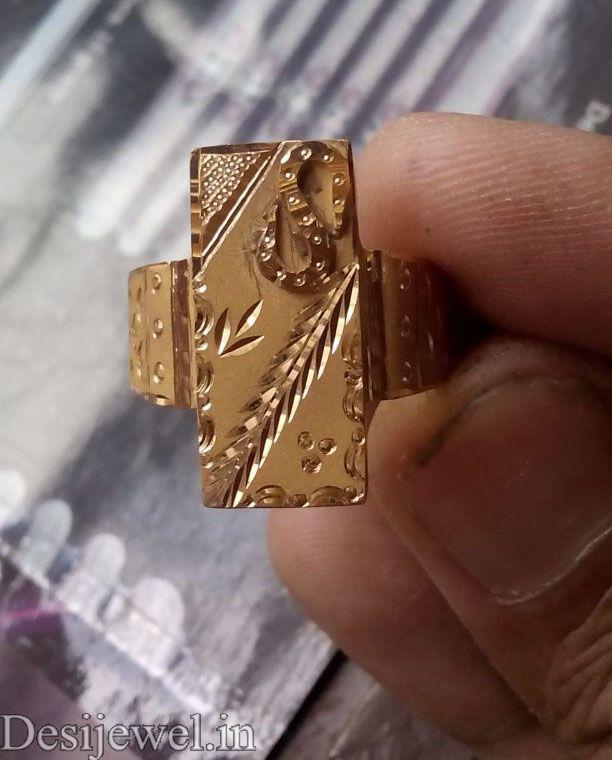 New and Latest Design of Rajasthani Desi gold Gents-Ring  with weight 3 gm