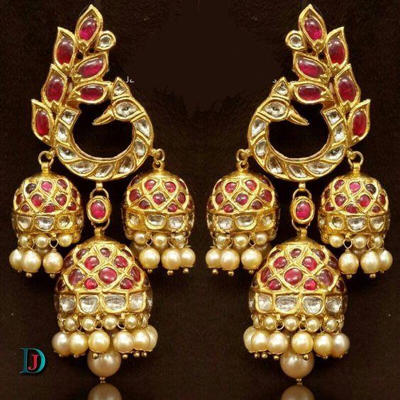 New and Latest Design of Rajasthani Desi gold kundan kaan-jhoomariya 