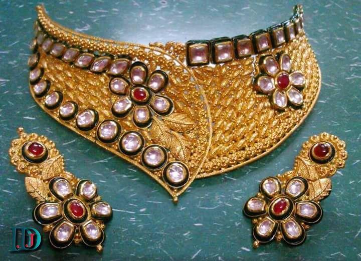 New and Latest Design of Rajasthani Desi gold kundan Jodha-Haar 