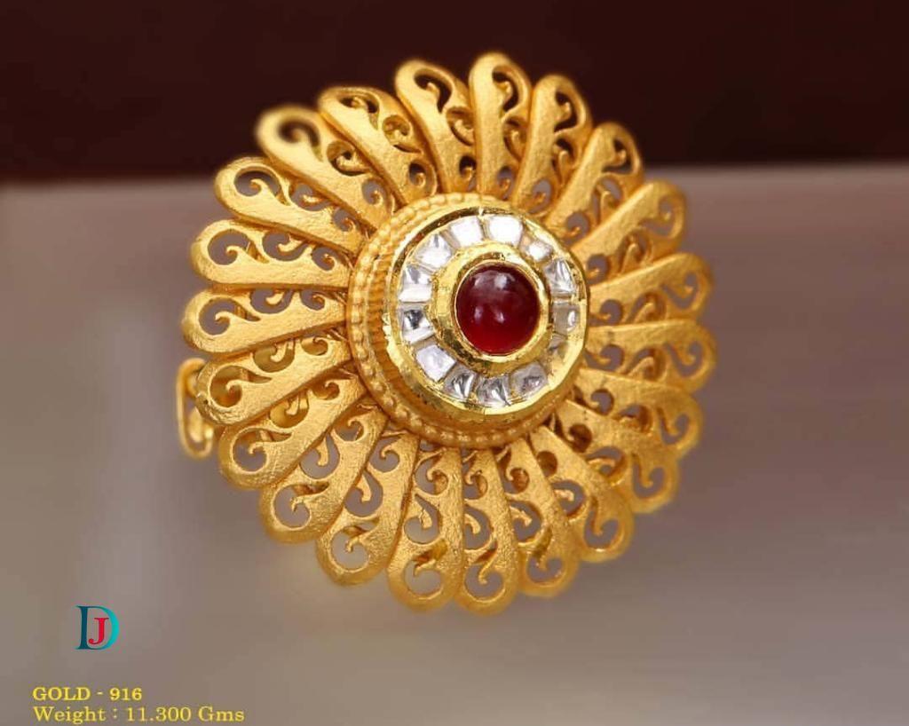 New and Latest Design of Desi Indian Rajasthani Gold Ladies-Ring 
