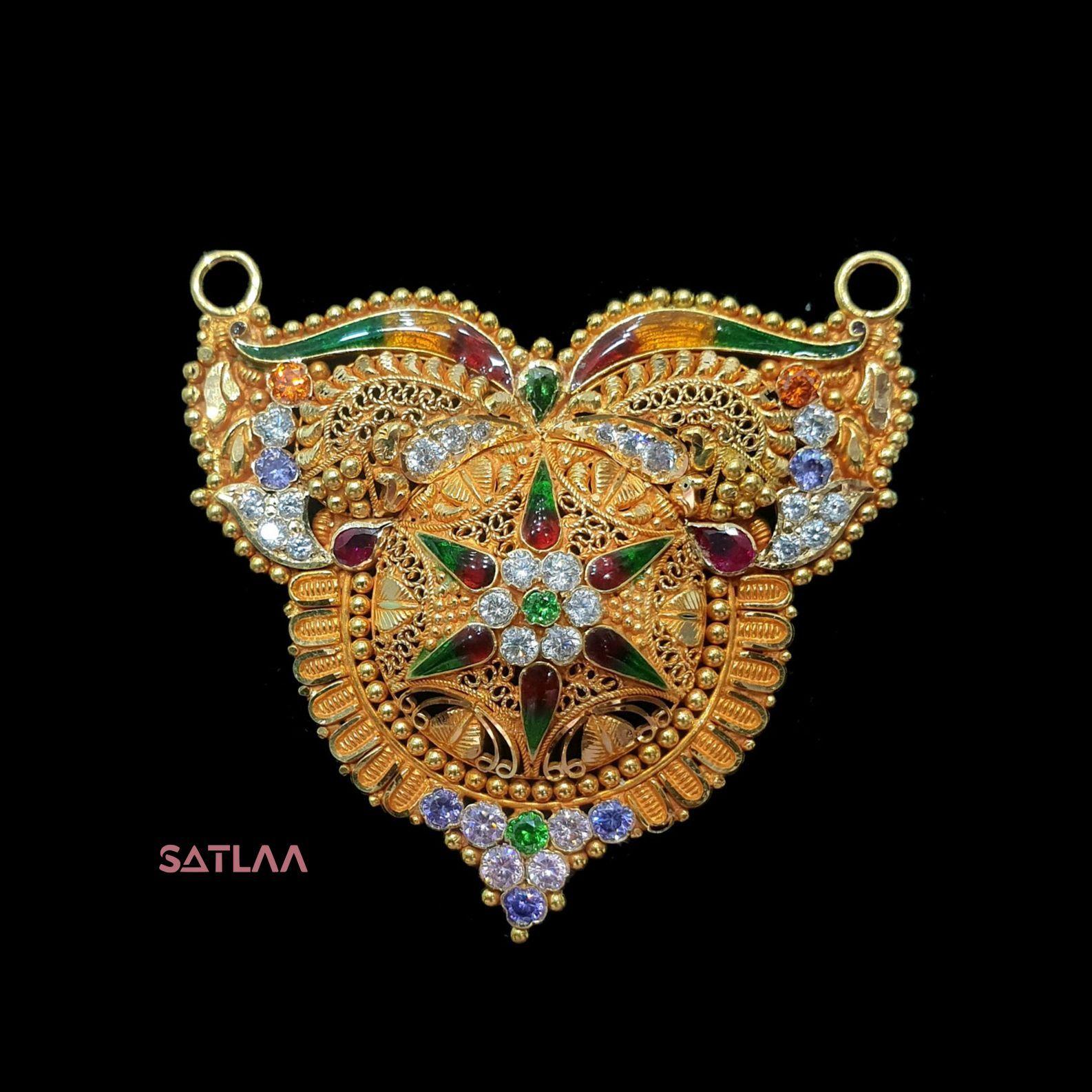 New and Latest Design of Satlaa Desi Indian Rajasthani Gold Mangalsutra 
