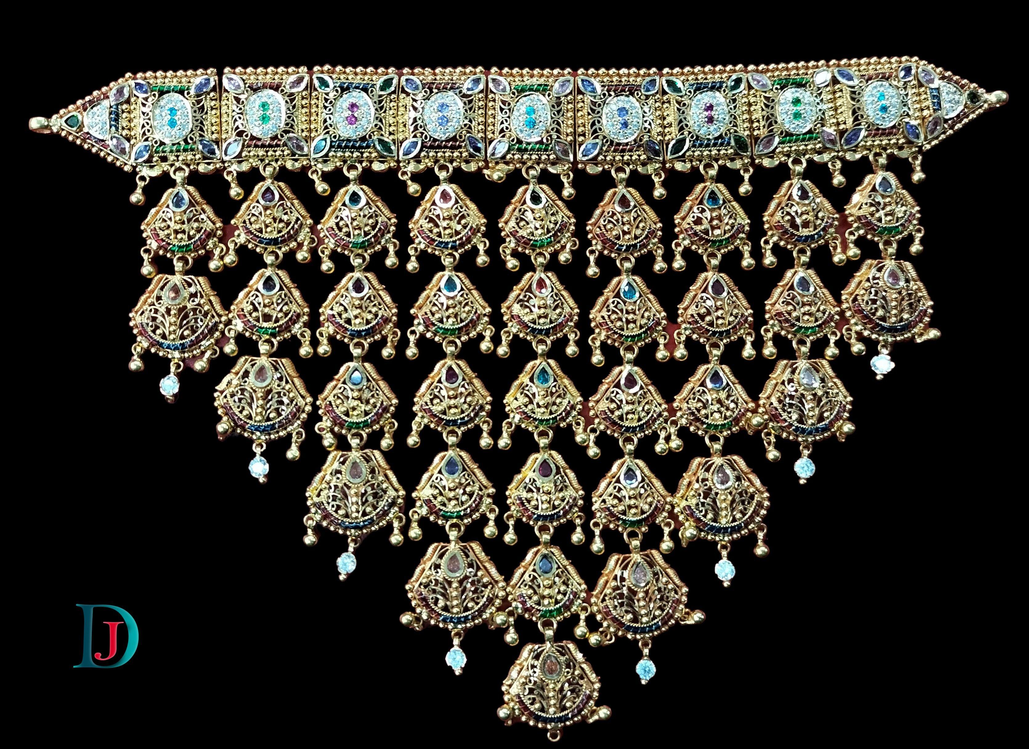 New and Latest Design of Desi Indian Rajasthani Gold Sohan-Kanthi  with weight 90 gm