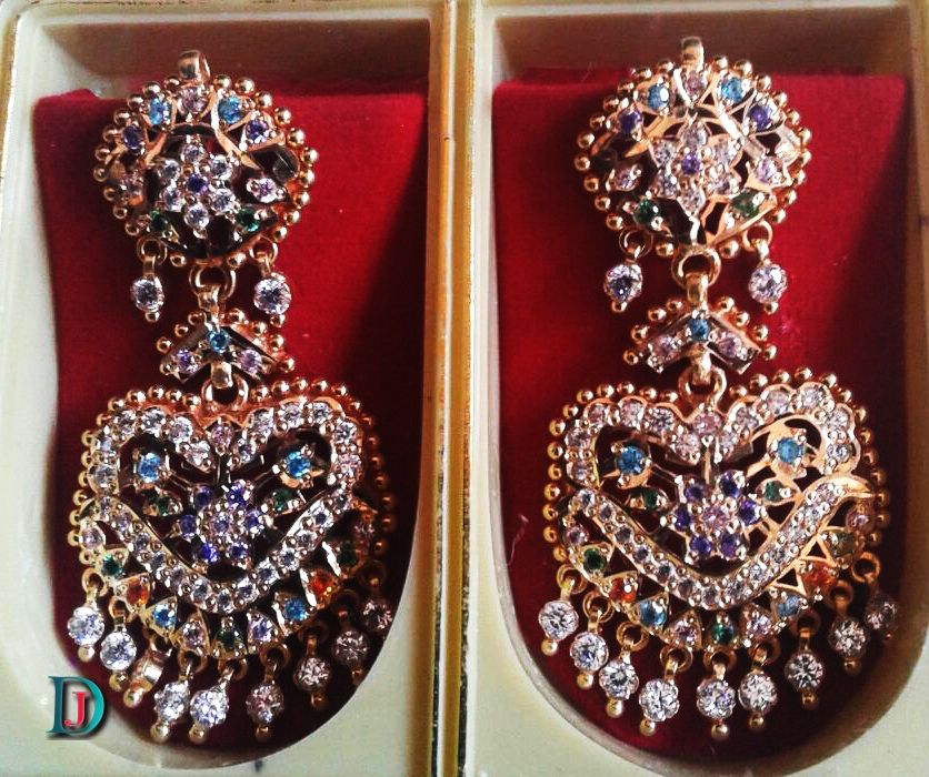 Gold Stone Earrings – Sarafa Bazar India