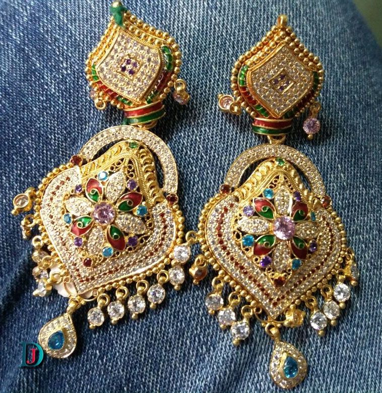 Buy Dineshalini Creations Rajasthani Ethnic Blue Lac Handmade Double Sided  Chandbali Small Size Meenakari Earrings with Stone-work for Women at  Amazon.in