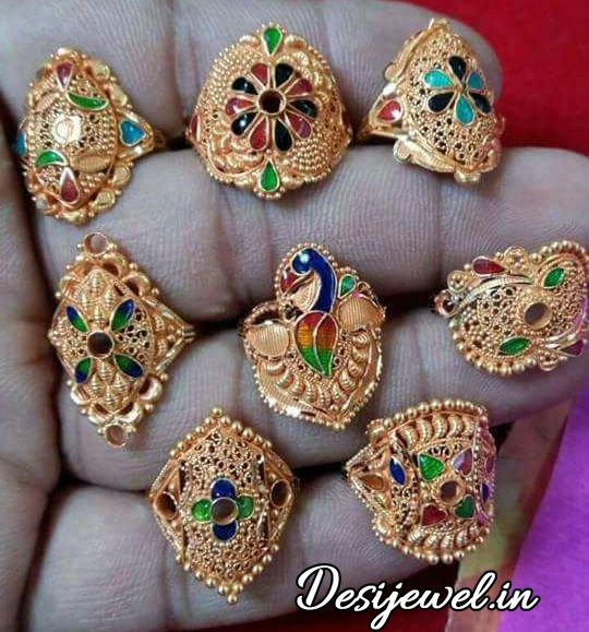 22kt Gold Ring Indian Handmade Intricate Vintage Design ,enamel Meena Gold  Ring,traditional Rajasthani , Pure Gold Handmade Wedding Ring - Etsy Israel
